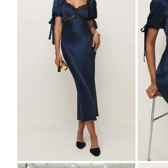 Reformation Stella dress navy blue size 6